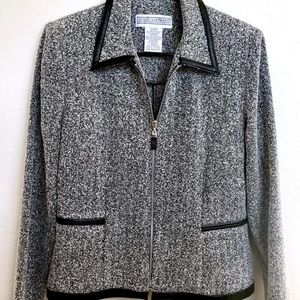 Jessica Howard Black and White Zipper Jacket